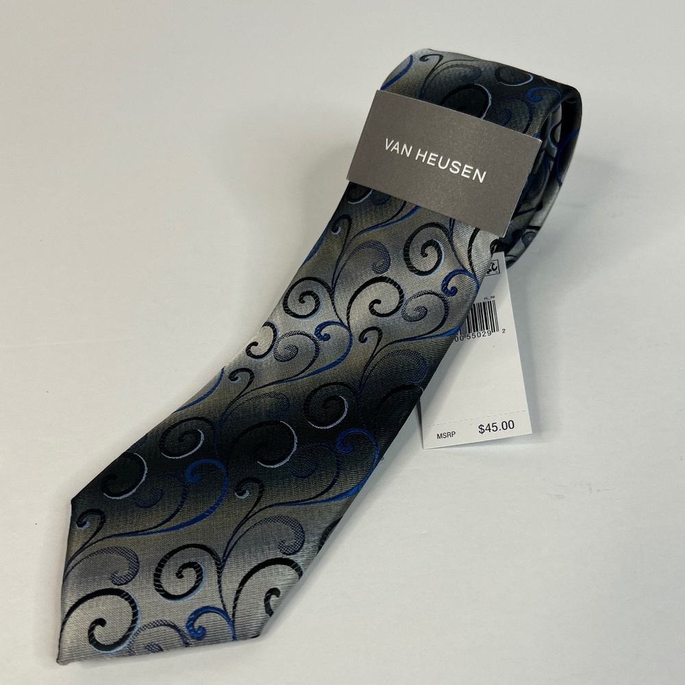 Van Heusen Neck Tie NWT Blues/Grays
